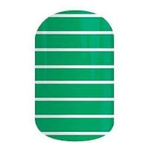 Jamberry Green and White Striped Nail Wraps - Arcade